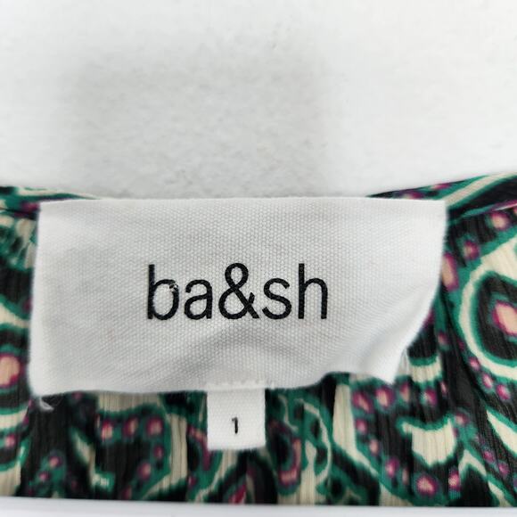 BA&SH Printed Lightweight Blouse 1/S Designer Office Casual - Picture 3 of 8